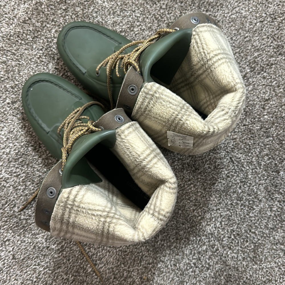 Tretorn Green Lace-Up Wedge Rain Boots - Picture 4 of 13